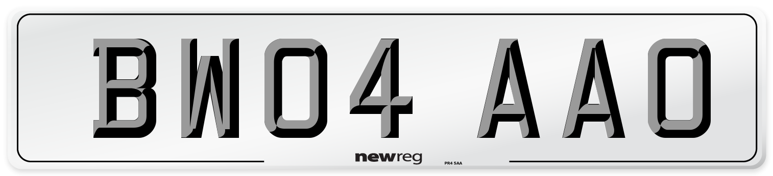 BW04 AAO Number Plate from New Reg